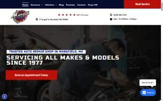 Mansfield Auto Care website