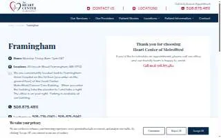 Heart Center of Metrowest website