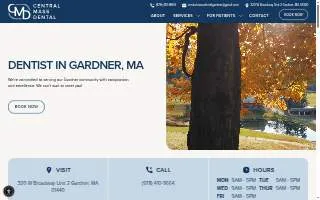 Central Mass Dental website