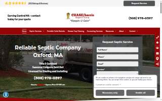 Chase Harris Septic Services website