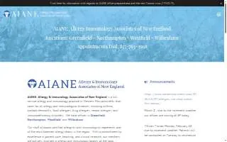 AIANE: Allergy & Immunology Associates of New England Greenfield Office website