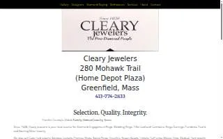 Cleary Jewelers website