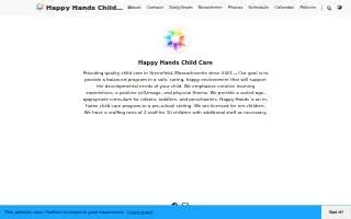 Happy Hands Family Child Care website