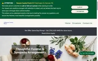 Hanover Country Florist website