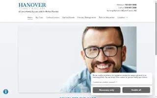 Hanover Family Eye Care website