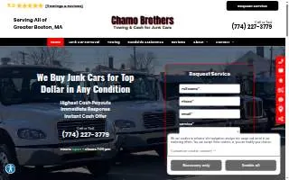 Chamo Brothers Towing & Cash for Junk Cars website