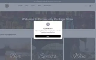 Community Package Store website