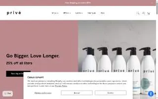 Privé Skin Care website
