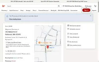 Walgreens of Holbrook website