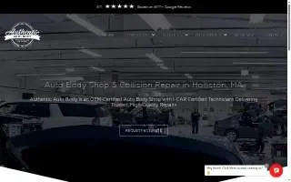 Authentic Auto Body & Collision website