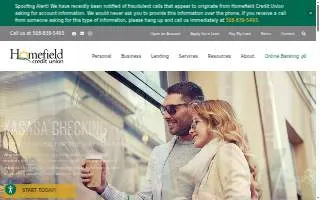 Homefield Credit Union website