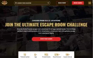 All In Adventures Escape Rooms of Holyoke website
