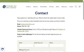 Conklin Office Furniture website