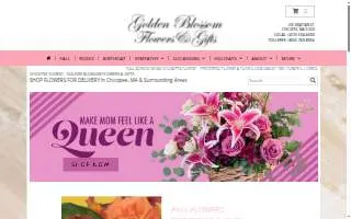 Golden Blossom Flowers & Gifts of Holyoke website