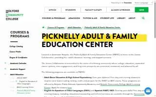 HCC Adult & Family Education Center website