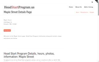 Head Start Holyoke Maple Start