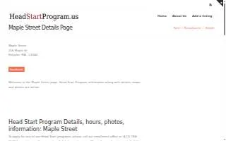 Head Start Holyoke Maple Start website