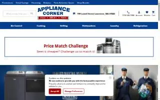 Appliance Corner of Lawrence website