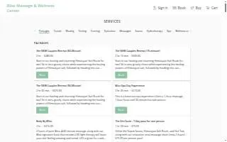 Bliss Massage & Wellness Center website