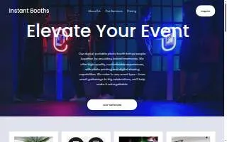 Instant Booths website