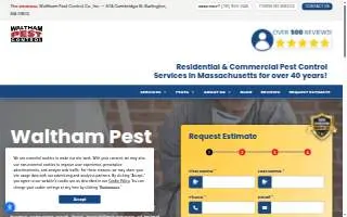 Waltham Pest Control of Lexington website
