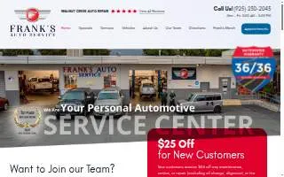 Frank's Auto Service of Longmeadow website