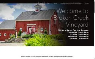 Broken Creek Vineyard and Winery of Lowell website