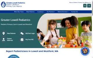 Greater Lowell Pediatrics at Lowell website