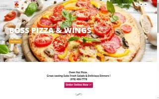 Boss Pizza and Wings website