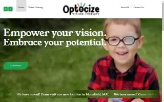 Optocize Vision Therapy website