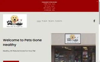 Pets Gone Healthy of Marlborough website