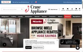 Crane Appliance of Mashpee website