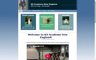 K9 Academy New England of Medford website