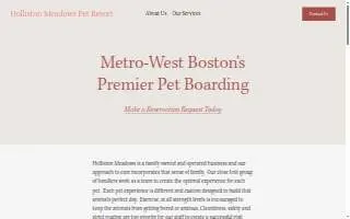 Holliston Meadows Pet Resort of Medway website
