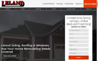 Leland Siding, Roofing & Windows website
