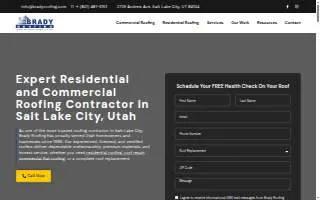 Brady Roofing of Melrose website
