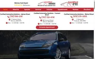 Certified Automotive Solutions website