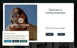 Garden Remedies Cannabis Dispensary website