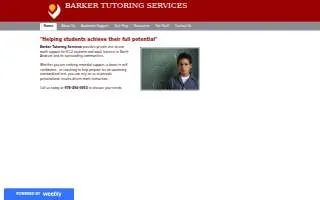Barker Tutoring Services of North Andover website