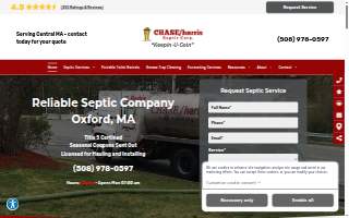 Chase Harris Septic Services website
