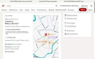 Walgreens Pharmacy of Millbury website