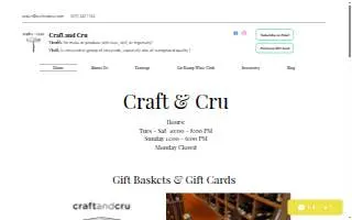 Craft and Cru website
