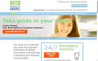 Copley Dental W Natick website
