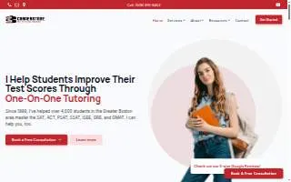 Cornerstone Test Prep and Tutoring website