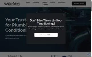 Evolution Plumbing & HVAC website