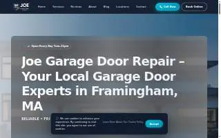 JOE Garage Door Repair of Natick website