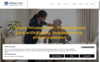 Ohene Private Care LLC website