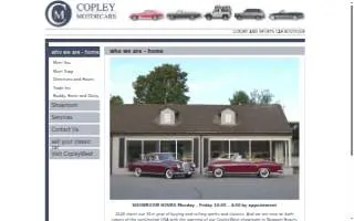 Copley Motorcars website