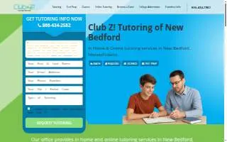 Club Z! In-Home & Online Tutoring of New Bedford website