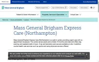 Cooley Dickinson, Urgent Care (Southampton) of Northampton website